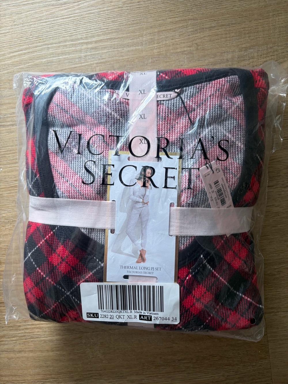 NWT Victoria's Secret Thermal Long PJ Set XL - Red Plaid, Sealed & Cozy